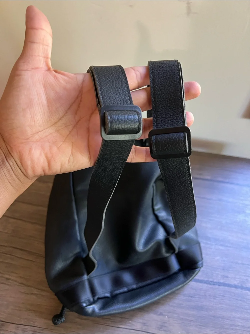 adidas Black Mini Backpack with Rose Gold Accents